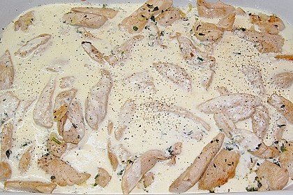 Gratiniertes Knoblauch - Sahne - Hähnchen