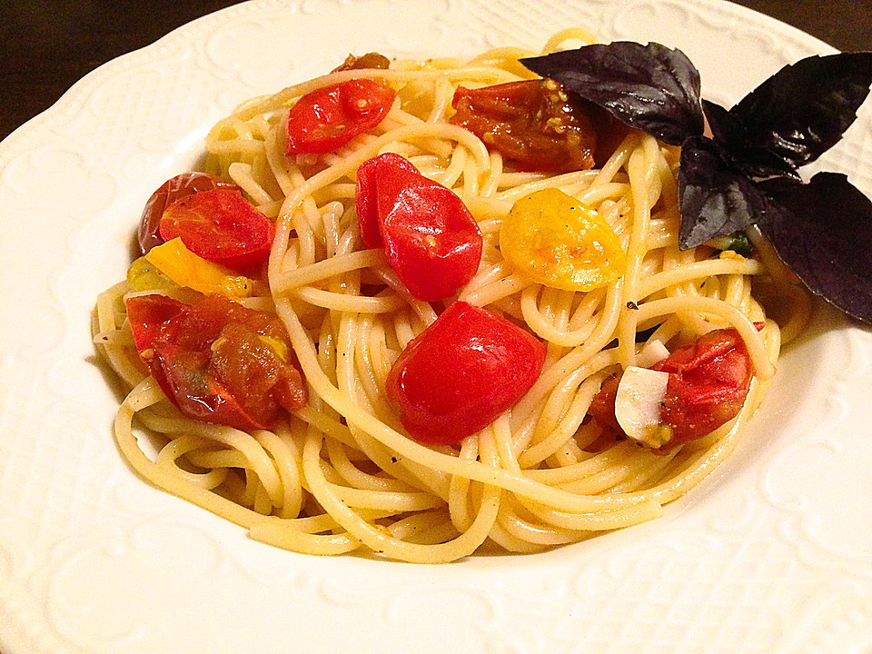 Spaghetti Mit Frischen Tomaten Von Kleine Hexe Chefkoch De