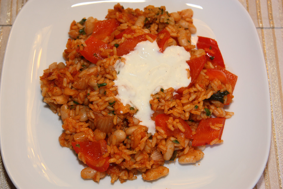 Paprika-Reispfanne mit Joghurtsauce | Chefkoch.de