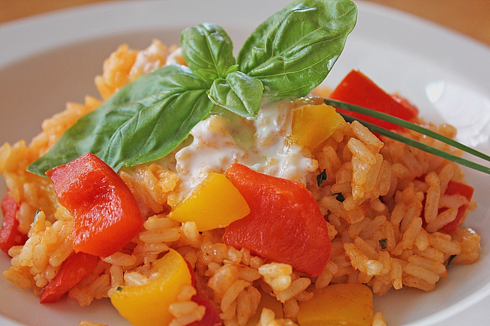 Paprika-Reispfanne mit Joghurtsauce | Chefkoch.de