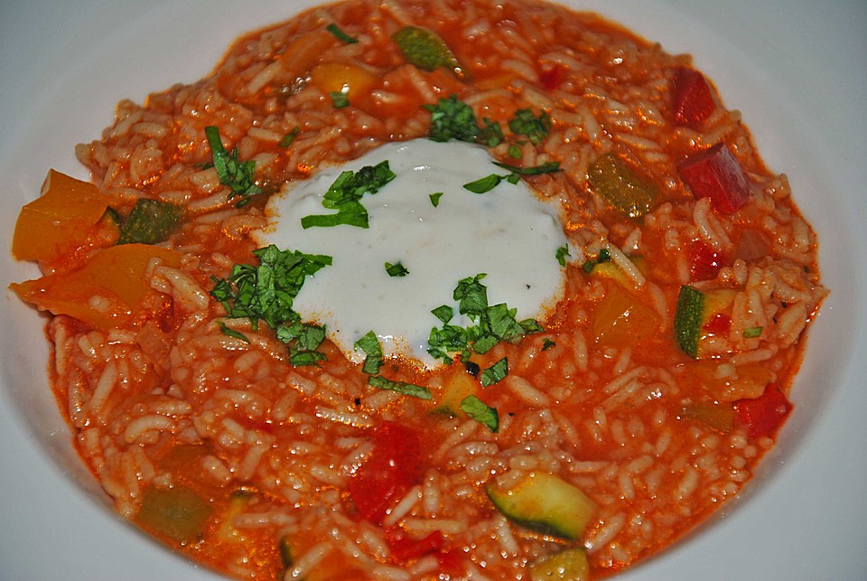 Paprika-Reispfanne mit Joghurtsauce | Chefkoch.de