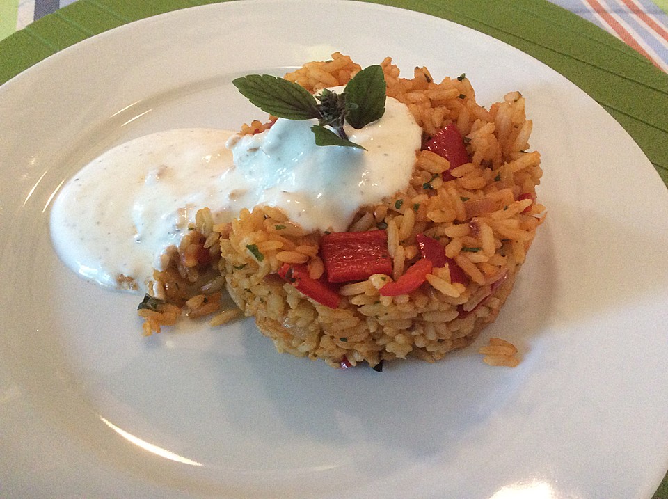 Paprika-Reispfanne mit Joghurtsauce | Chefkoch.de