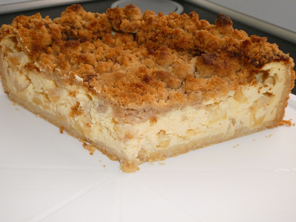 Apfel - Käsekuchen mit Streuseln von plumbum | Chefkoch.de