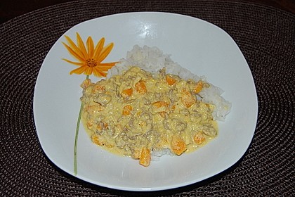 Kürbis - Hackfleisch Pfanne mit saurer Sahne - Fetakäse Sauce 3