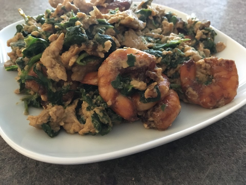 Spinat - Rührei mit Shrimps von Rocky73 | Chefkoch.de