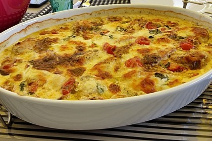 Mozzarella - Hähnchen in Basilikum - Sahnesauce 46