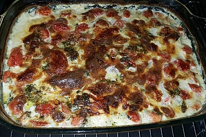 Mozzarella - Hähnchen in Basilikum - Sahnesauce 41