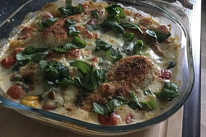Mozzarella - Hähnchen in Basilikum - Sahnesauce 150