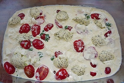 Mozzarella - Hähnchen in Basilikum - Sahnesauce 262