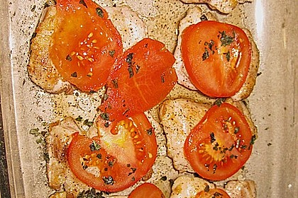Mozzarella - Hähnchen in Basilikum - Sahnesauce 302