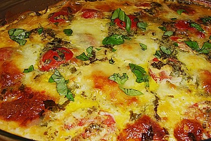 Mozzarella - Hähnchen in Basilikum - Sahnesauce 96