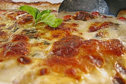 Mozzarella - Hähnchen in Basilikum - Sahnesauce 234
