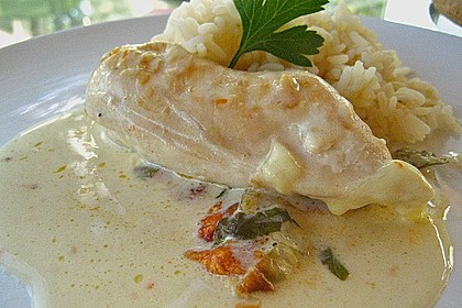 Mozzarella - Hähnchen in Basilikum - Sahnesauce 163