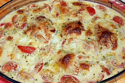Mozzarella - Hähnchen in Basilikum - Sahnesauce 44