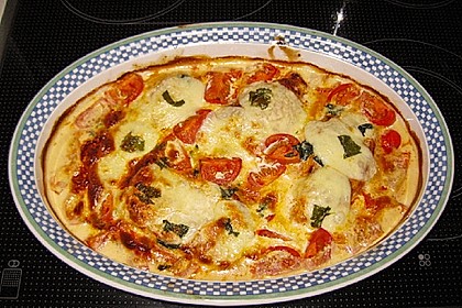 Mozzarella - Hähnchen in Basilikum - Sahnesauce 197