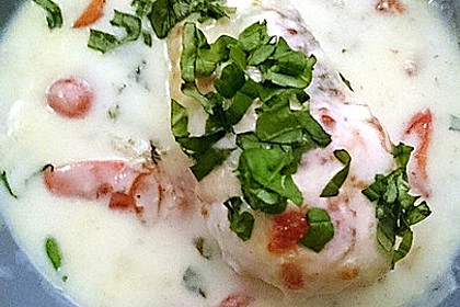 Mozzarella - Hähnchen in Basilikum - Sahnesauce 301