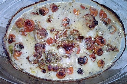 Mozzarella - Hähnchen in Basilikum - Sahnesauce 242