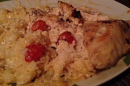 Mozzarella - Hähnchen in Basilikum - Sahnesauce 283