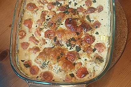 Mozzarella - Hähnchen in Basilikum - Sahnesauce 214