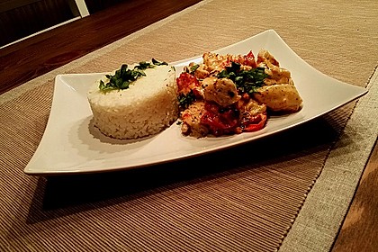 Mozzarella - Hähnchen in Basilikum - Sahnesauce 5