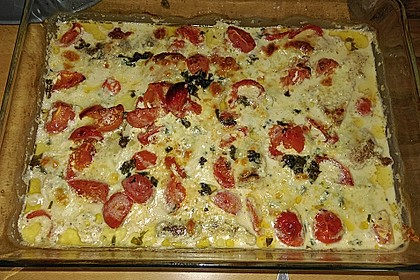 Mozzarella - Hähnchen in Basilikum - Sahnesauce 172