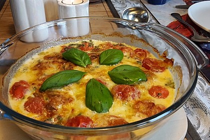 Mozzarella - Hähnchen in Basilikum - Sahnesauce 11