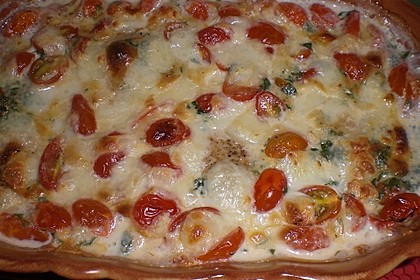 Mozzarella - Hähnchen in Basilikum - Sahnesauce 170