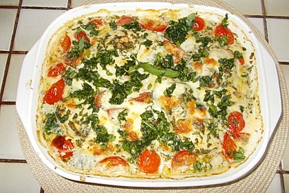 Mozzarella - Hähnchen in Basilikum - Sahnesauce 82