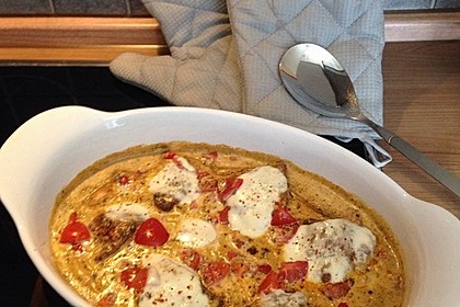 Mozzarella - Hähnchen in Basilikum - Sahnesauce 29