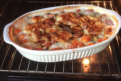 Mozzarella - Hähnchen in Basilikum - Sahnesauce 112