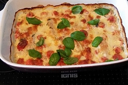 Mozzarella - Hähnchen in Basilikum - Sahnesauce 175