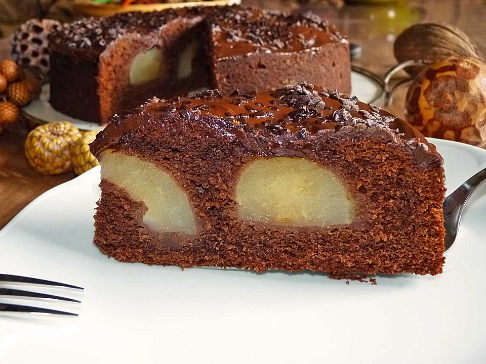 Birnenkuchen mit dem schokoladigsten Schoko - Schokoladen - Schock von ...