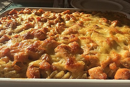 Lachs - Spinat Nudelauflauf in Senfsauce 7