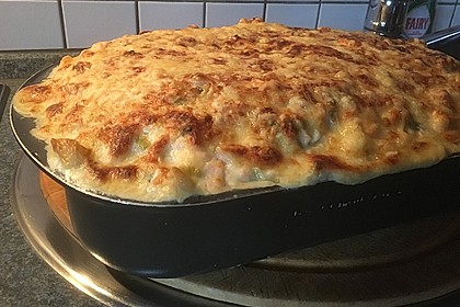 Lachs - Spinat Nudelauflauf in Senfsauce 1