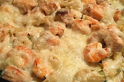 Lachs - Spinat Nudelauflauf in Senfsauce 6