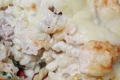 Lachs - Spinat Nudelauflauf in Senfsauce 10