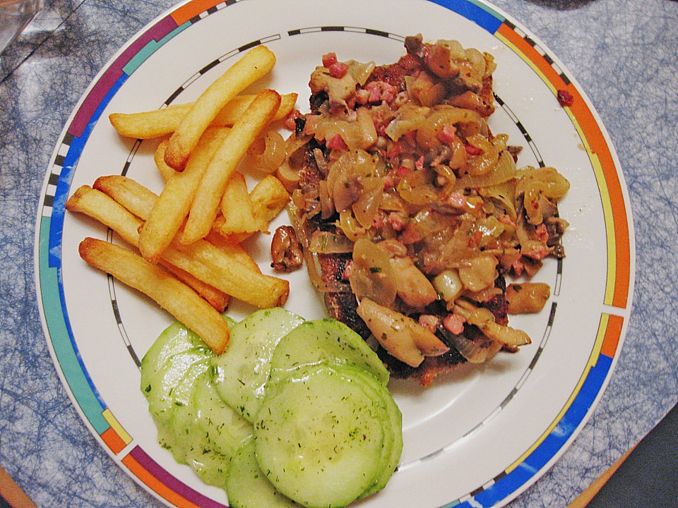 Schnitzel mit Zwiebeln und Champignons von summersnow79 | Chefkoch.de
