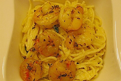 Zitronenspaghetti mit Kräutergarnelen 26