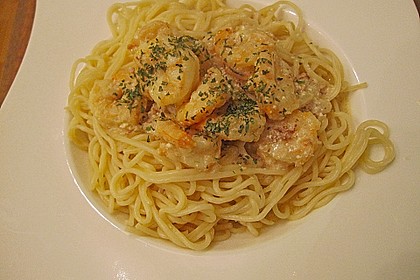 Zitronenspaghetti mit Kräutergarnelen 30