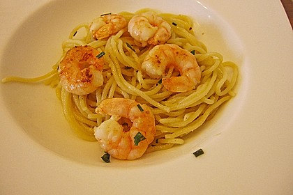 Zitronenspaghetti mit Kräutergarnelen 19