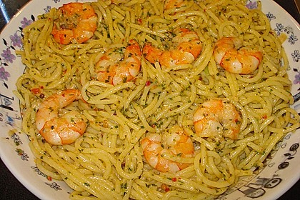 Zitronenspaghetti mit Kräutergarnelen 23