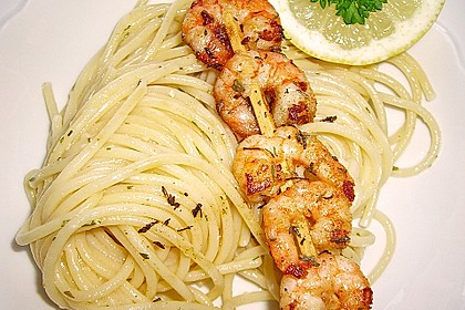 Zitronenspaghetti mit Kräutergarnelen 18