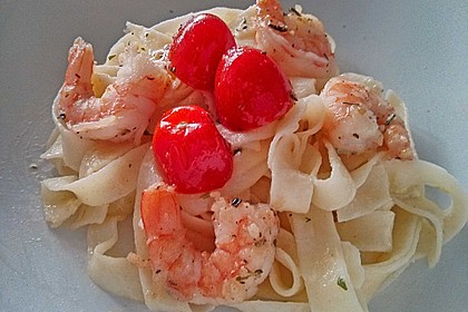 Zitronenspaghetti mit Kräutergarnelen 38
