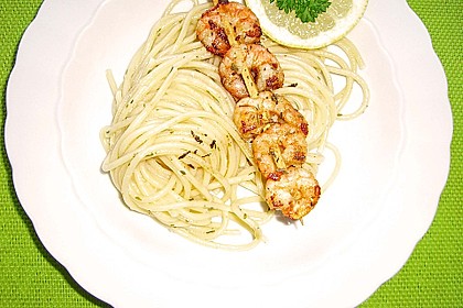 Zitronenspaghetti mit Kräutergarnelen 27