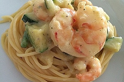 Zitronenspaghetti mit Kräutergarnelen 25