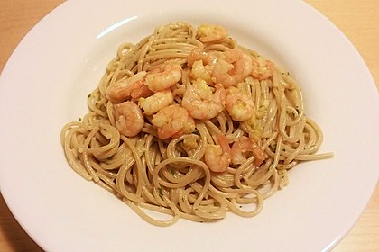 Zitronenspaghetti mit Kräutergarnelen 31