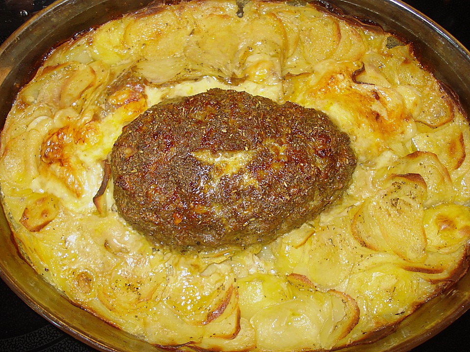 Hackbraten auf Kartoffelgratin von MReinart | Chefkoch.de