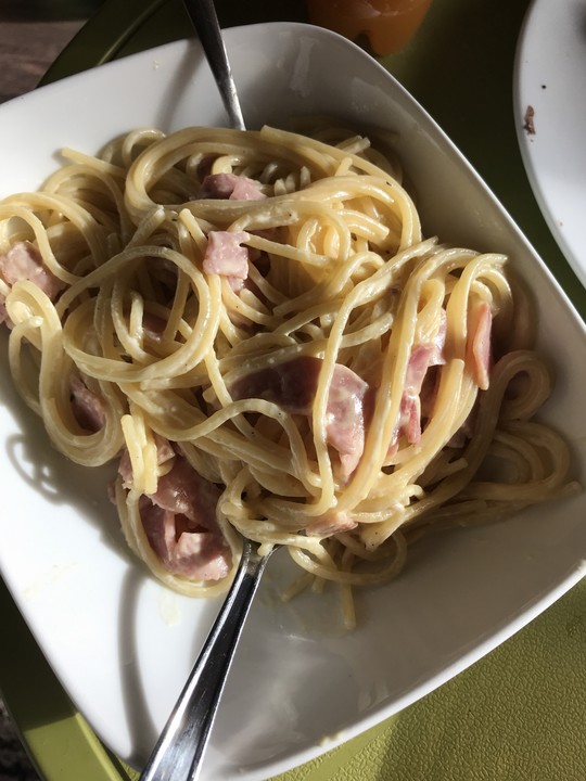 Nudeln mit Schinken - Sahne - Käse Soße von din1031 | Chefkoch.de