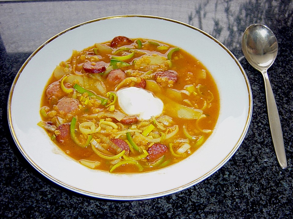 Rote Linsensuppe mit Cabanossi von VerenaK2004 | Chefkoch.de