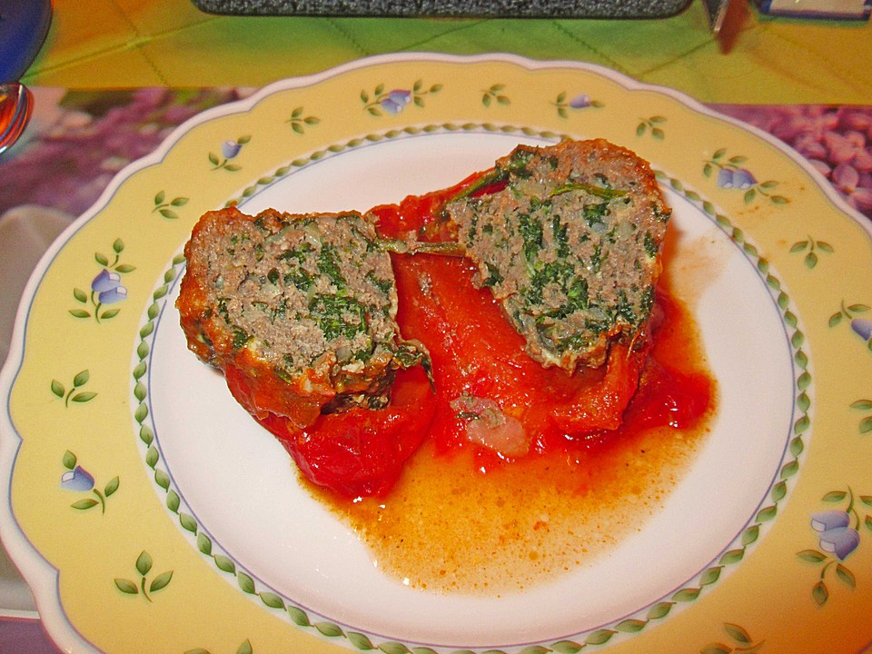 Gefüllte Paprika mit Hackfleisch und Spinat von Tinchen37 | Chefkoch.de